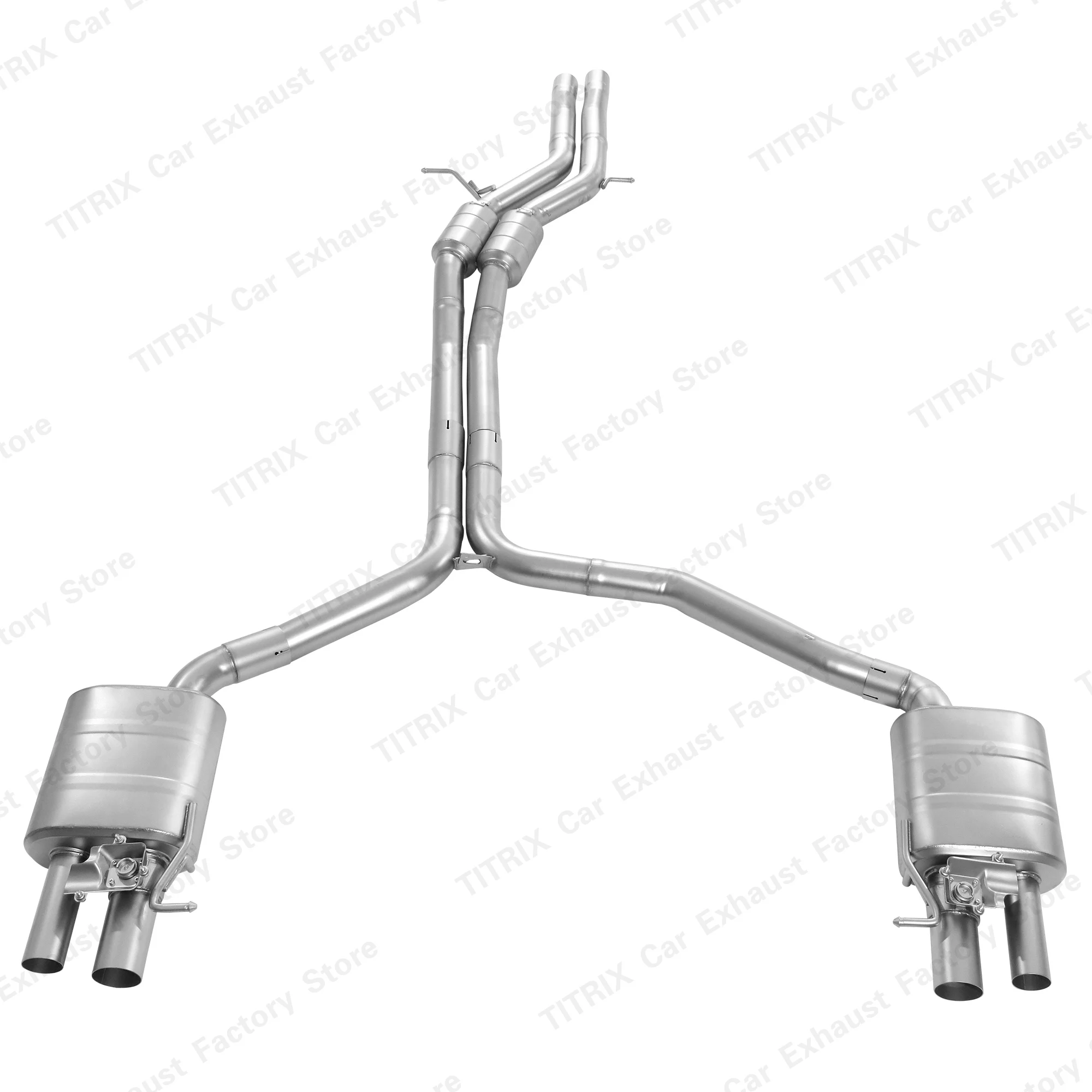Car Catback Exhaust For Audi S6 4.0T 2013 Mid Pipe + Rear Muffler High Performance Muffler Cat-back Pipe Kit Auto Parts