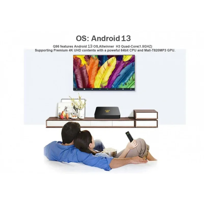صندوق تلفزيون ذكي iptv Q96 X1 بسعة 8 جيجابايت و128 جيجابايت HD 4K 3D أندرويد 13 واي فاي رباعي النواة مشغل H.265 جهاز استقبال للمسرح المنزلي AllWinner H3 #3