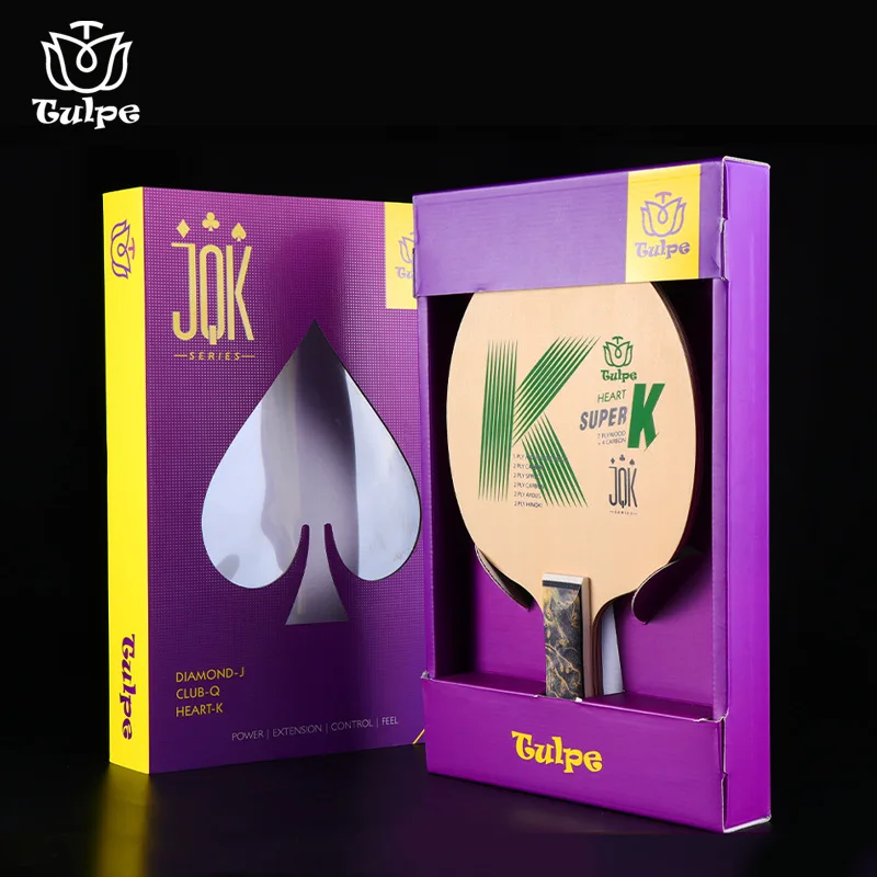 TULPE K Professional Table Tennis Blade 9/11-Ply Cypress Carbon Advanced Ping Pong Bat Paddle Racket with Box Short Long Handle