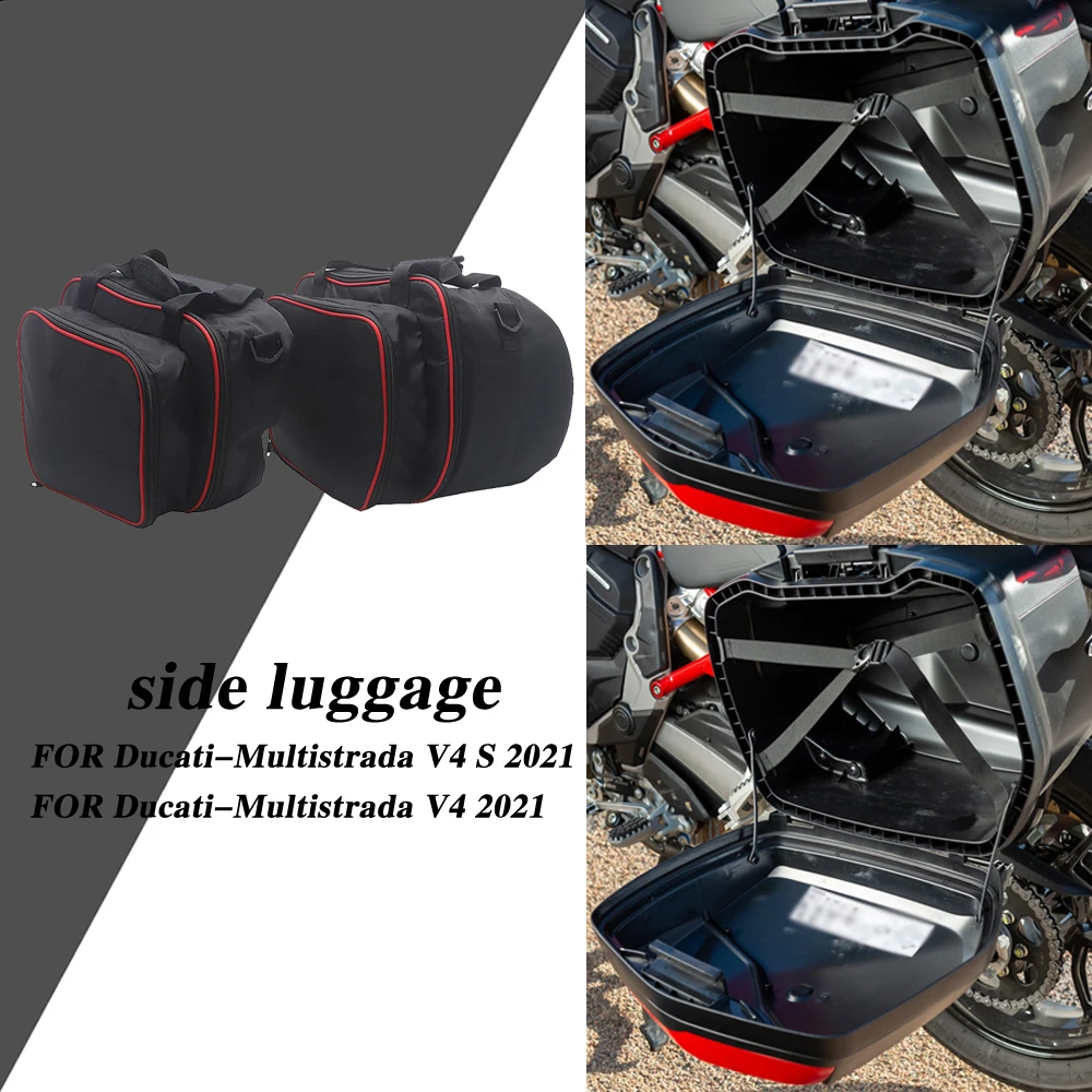 

2021 New Motorcycle Expandable Black Red Pannier Liners Bags Inner Bags For DUCATI MULTISTRADA V4 S 2021