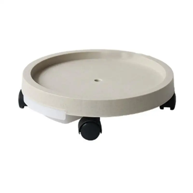 Removable Flower Pot Tray Base With Rotating Wheels Plastic Plant Saucer For Home Garden Patio Balcony Indoor Outdoor Plant Care