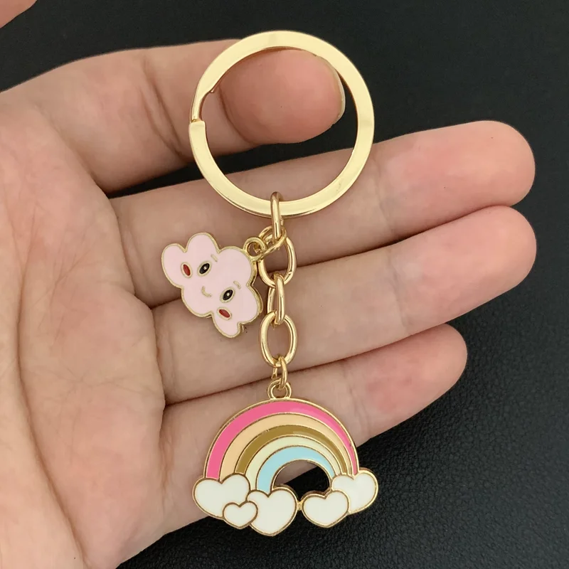 Милый-брелок-с-радужным-облаком-улыбающееся-лицо-брелок-для-ключей-эмалированные-брелки-для-женщин-и-девочек-аксессуары-для-сумочек-сделай-сам-ювелирные-изделия-ручной-работы-подарки