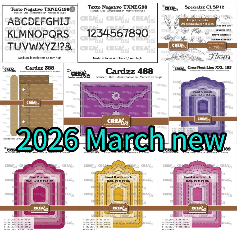 Ranken- und Buchstaben-Stempel 2026 – Neue Metall-Stanzformen für DIY-Scrapbooking, Bastelarbeiten, Fotoalben und handgemachte Dekorationen