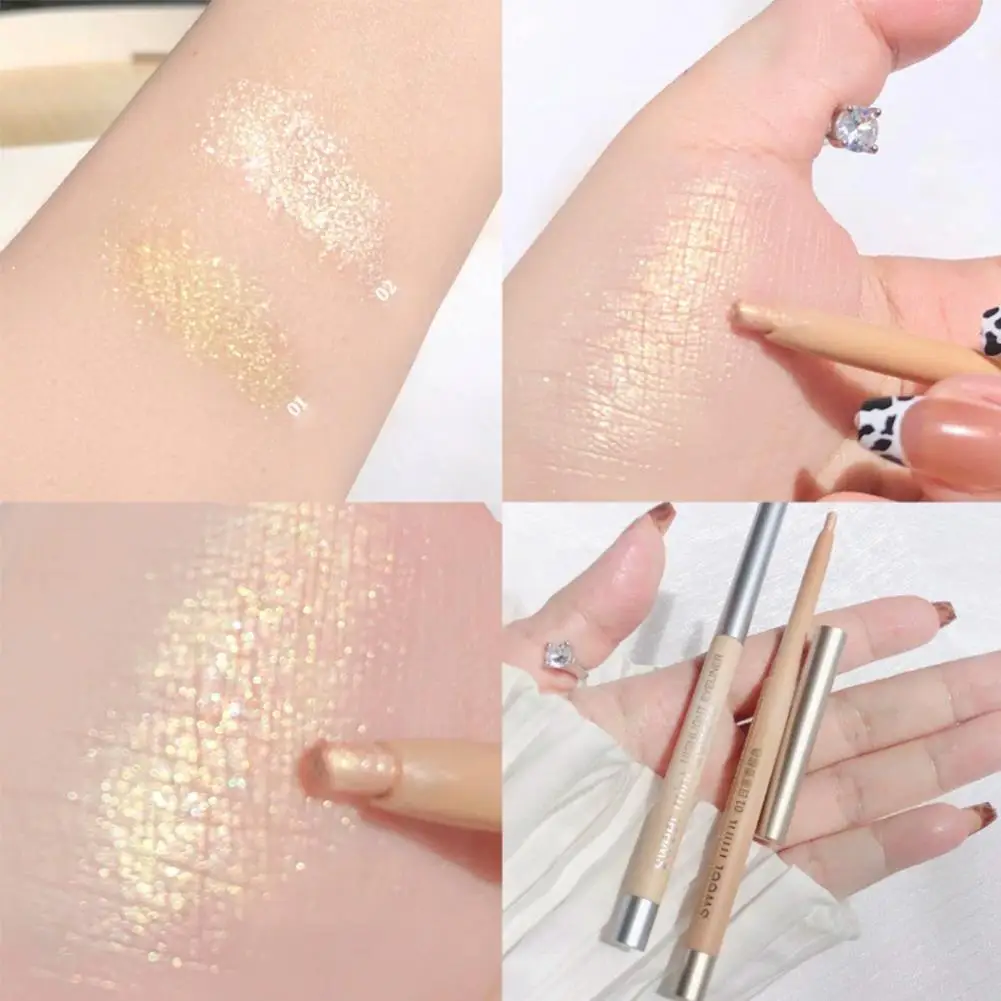 Glitter Eyeshadow Pen Pearlescent Diamond Eyeliner Pen Waterproof Highlight Brighten Silkworm Makeup Pencil Shiny Eyelids