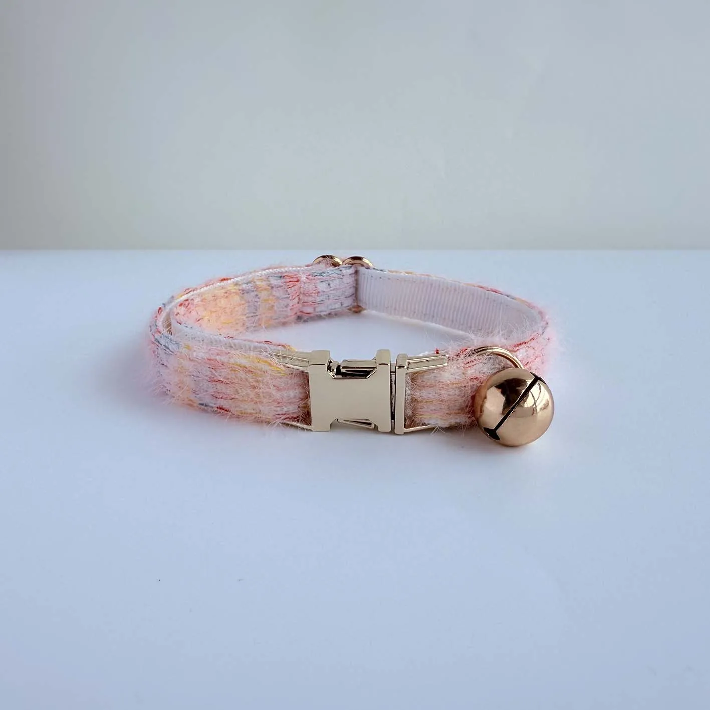 Personalized Name Ombre Soft Knitted Cat Collar Breakaway Safety Adjustable Kitten Collar with Bell Lightweight Stylish view 6