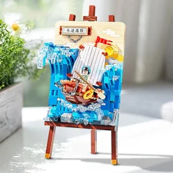 Mini Sailing Building Block Set DIY Creative Hanging Painting Assembling Drawing Board Desktop Ornaments Children's Toys Gifts