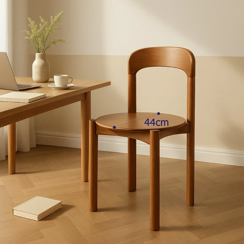 

Designer Retro Full Solid Wood Leisure Chair Colorful round Chair for Small Apartment Curved Wood Office Conference Chair