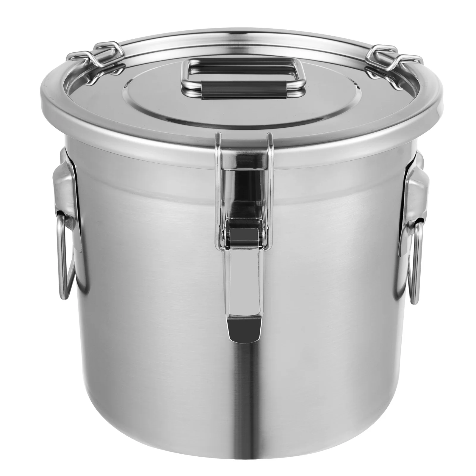 304Stainless Steel Airtight Canister Canisters Container with Lids and Sturdy Locking Clamp Bucket Food Storage Containers