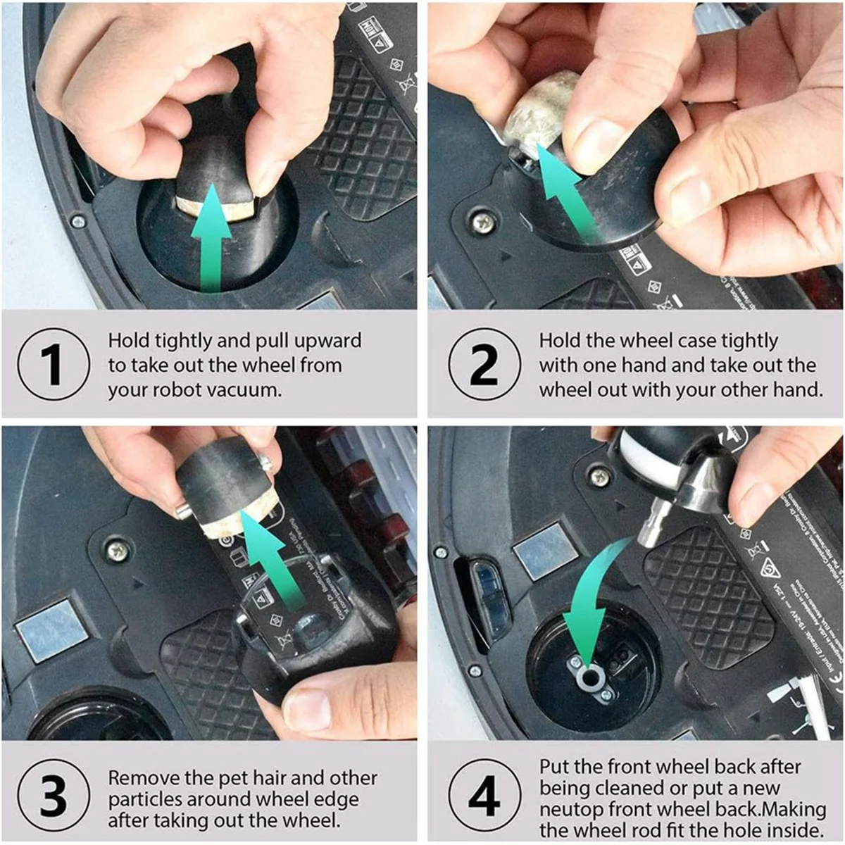 Para irobot roomba i3 i3 + i4 i6 i6 + i7 i8 e5 e6 e7 j7 7550 3550 3150 5150 6198 7150 escovas laterais do rodízio da roda dianteira
