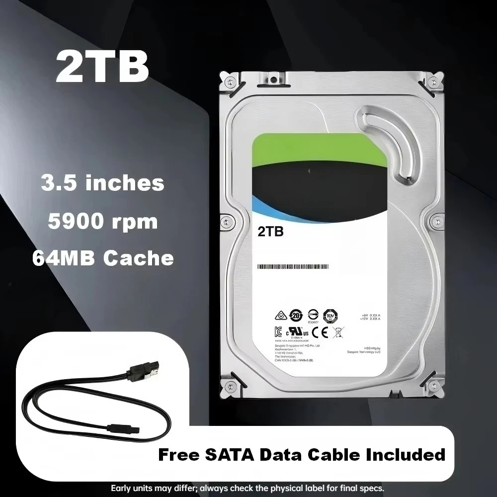 FOR ST2000VX008 2TB Surveillance HDD for 24/7 Security Recording