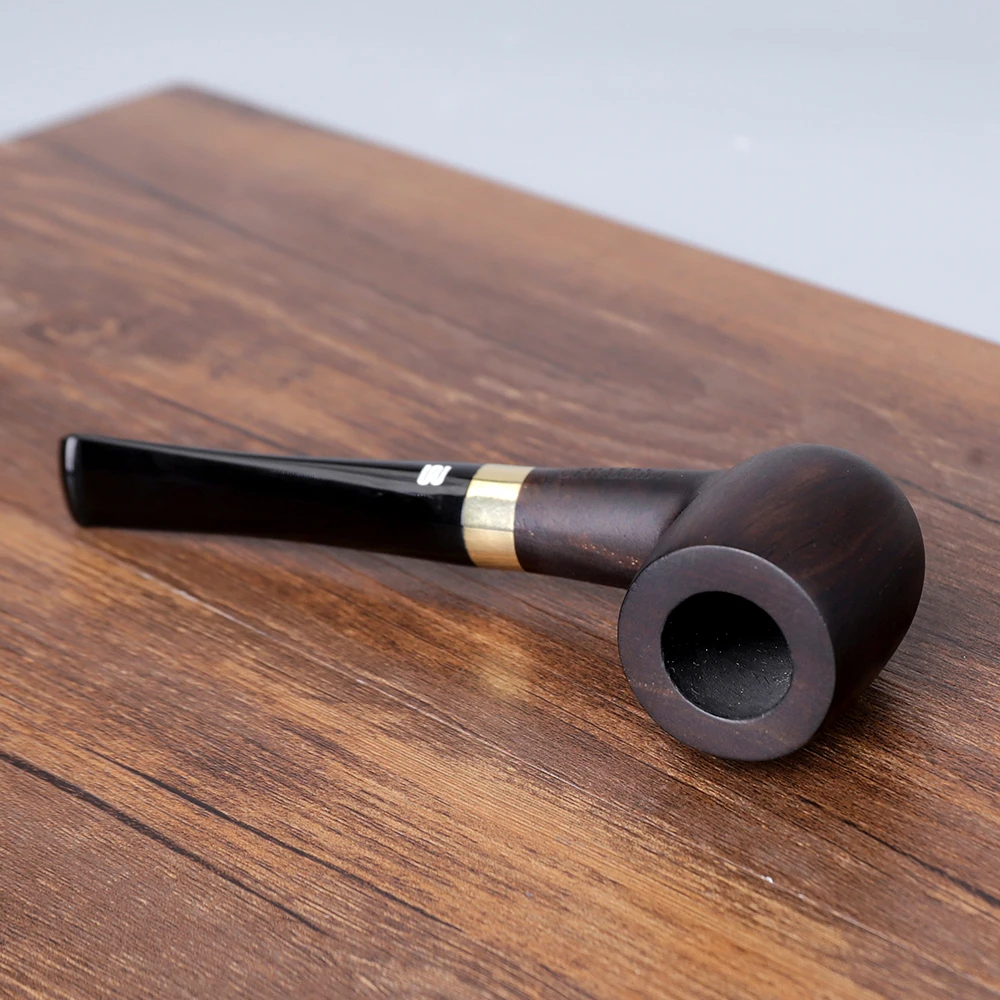 JIBILL klassisches Billardrohr-Set mit geradem Griff, Sandelholz-Tabakrohr-Set, dekorativer Metallring, 9-mm-Rohrkanal mit saubem Set – Detail 5