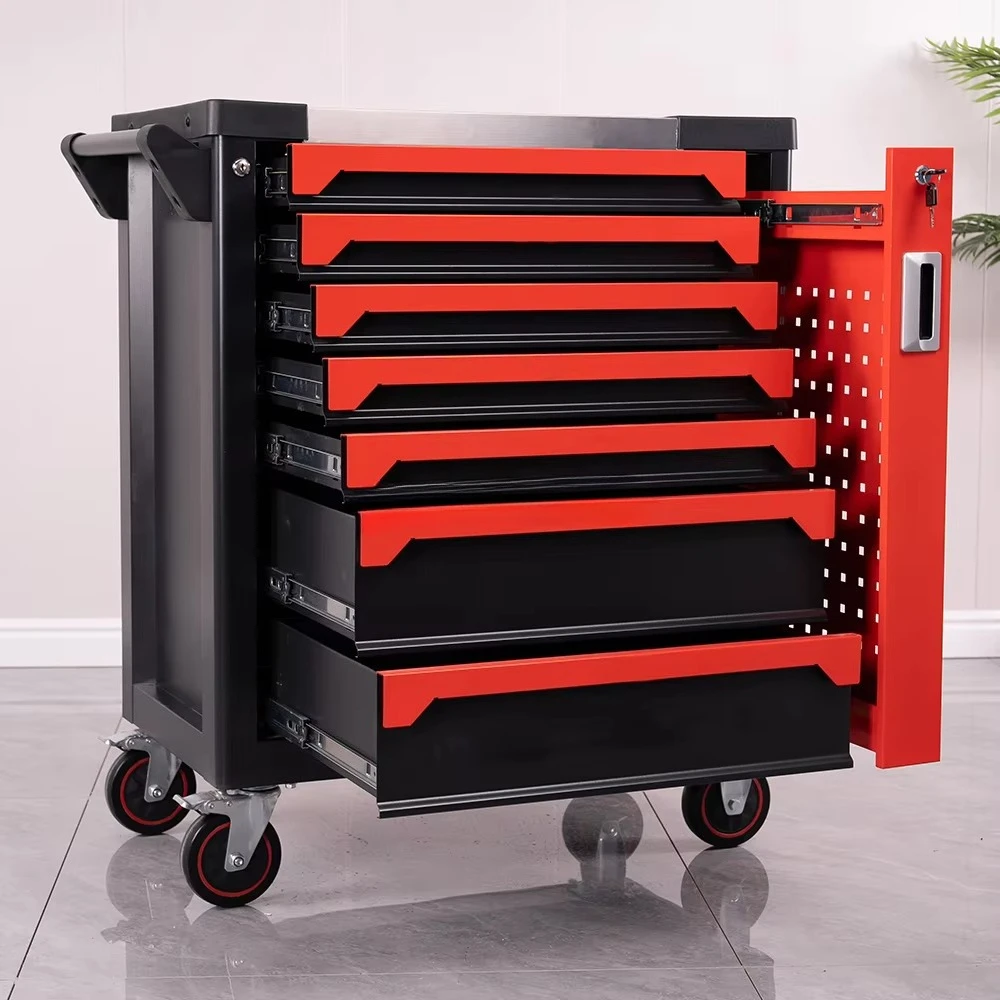 Heavy Duty Tool Cart with Drawers Garage Cabinet 245 Pcs Tools