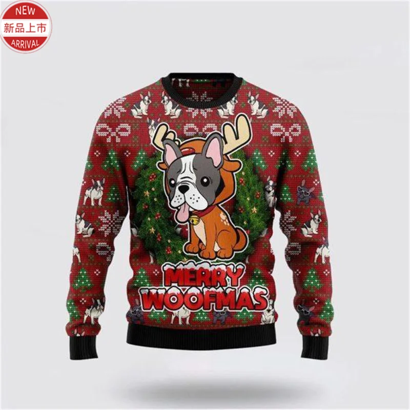 Christmas Cute Pugs Lovers 3D Printing Sweatshirts Merry Christmas Pull Dogs Graphic Ugly Christmas Sweater Mens New In Sweaters