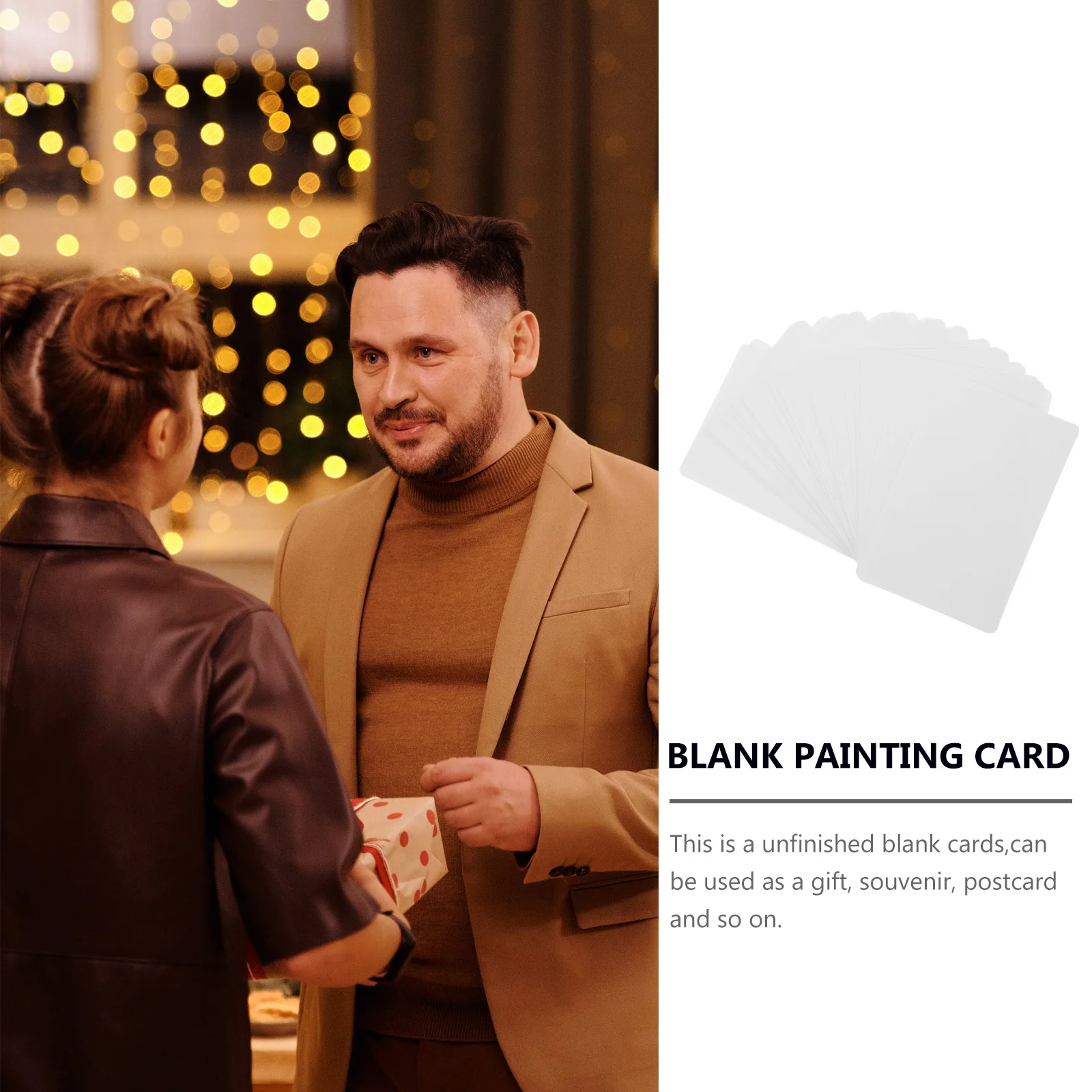 50 Uds. Postales en blanco, papel artesanal Diy, bordes lisos, tarjeta de dibujo a mano, pintura, escritura, tarjetas multifuncionales, suministro Diy