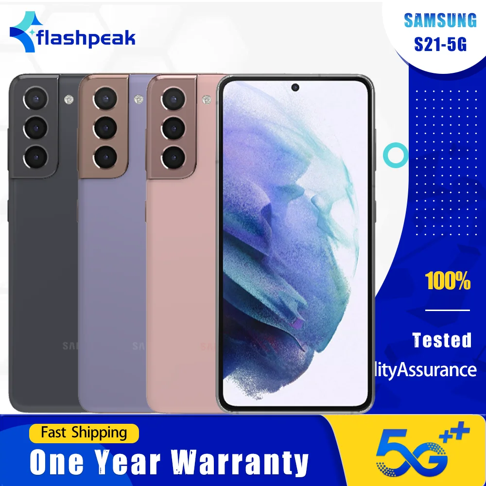 سامسونج جالاكسي S21 5G G991U1 6.2 "ال ROM 128/256GB RAM 8GB Snapdragon 888 NFC كاميرا خلفية ثلاثية ثماني النواة الأصلي 5G الهاتف الخليوي