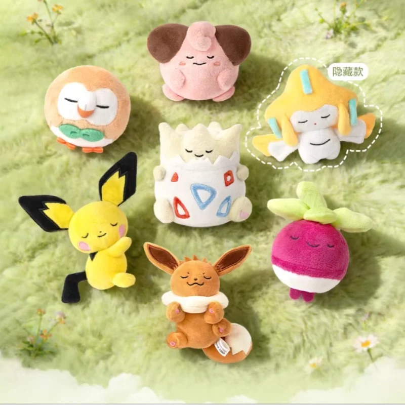 

Оригинальный плюшевый брелок-сюрприз Pokemon Center Shanghai Sleepy Slumber в ассортименте с Eevee, Rowlet, Bounsweet для фанатов