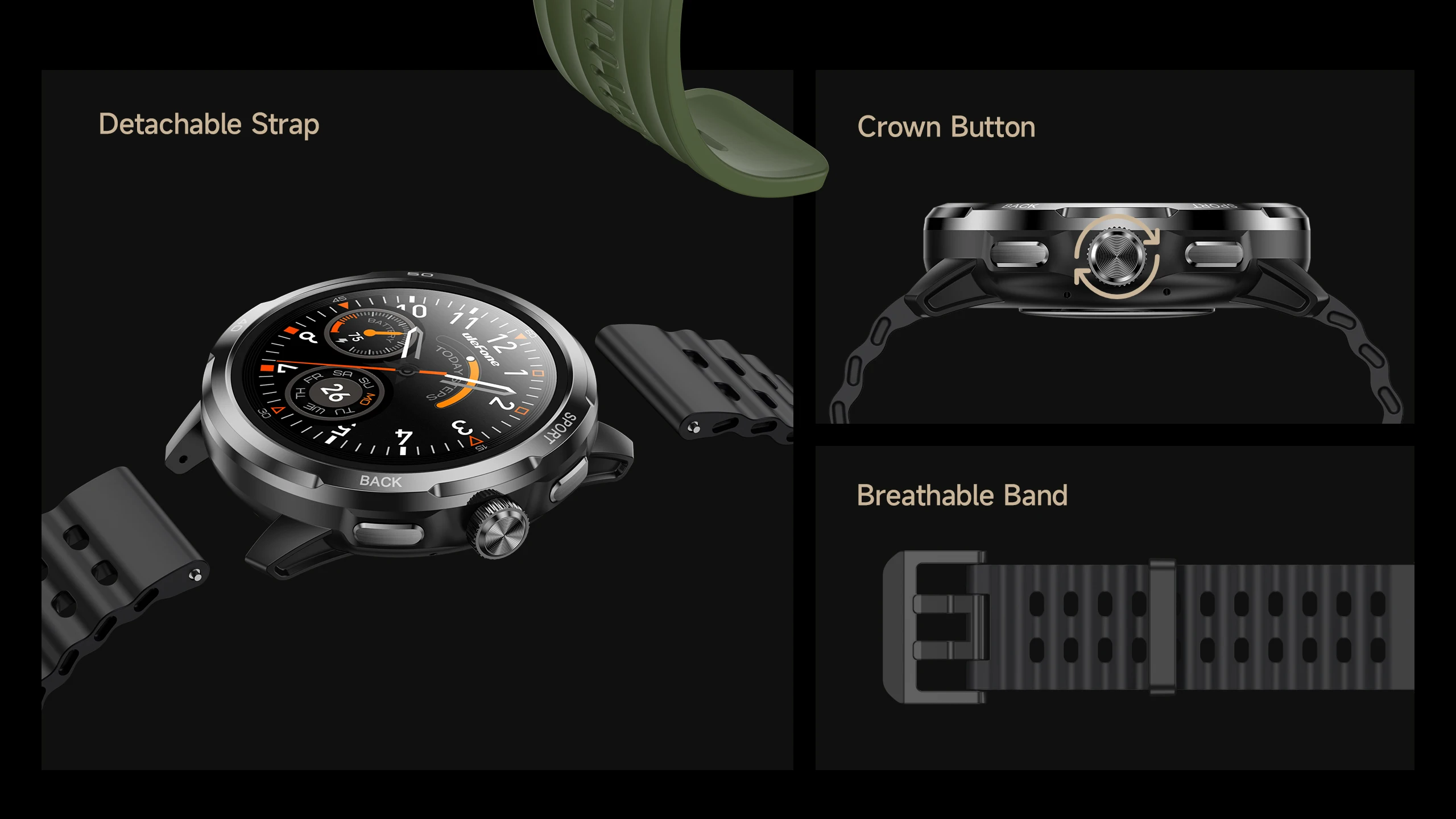 Ulefone Armor Watch Pro Smart Watch Android 410mAh Large Battery Smartwatch Man Woman GPS WIFI 1.5inch Larger Screen