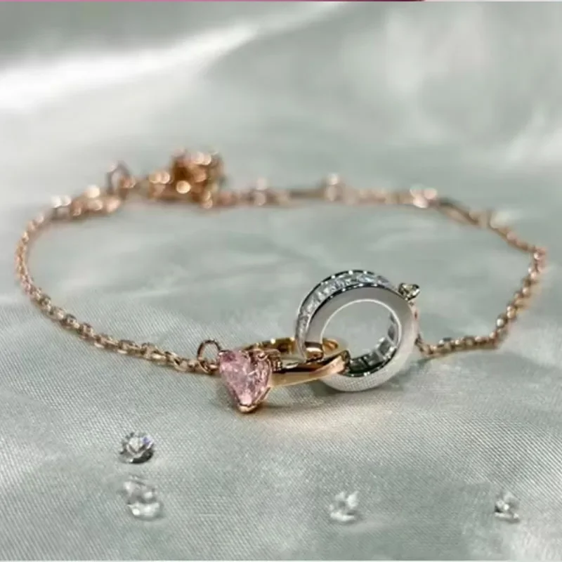 Millenia-Conjunto de joyería fina Original para mujer, collar en forma de corazón, pulsera, pendiente de transferencia, corte, regalo romántico, envío gratis