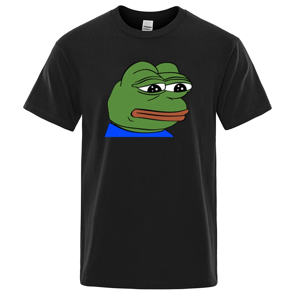 

M Summer Brand Men's T shirts Sad Frog Print T-Shirts Male Hip Hop Funny Tops High Quality TShirt Cool Streetwear Man Tees Shirt