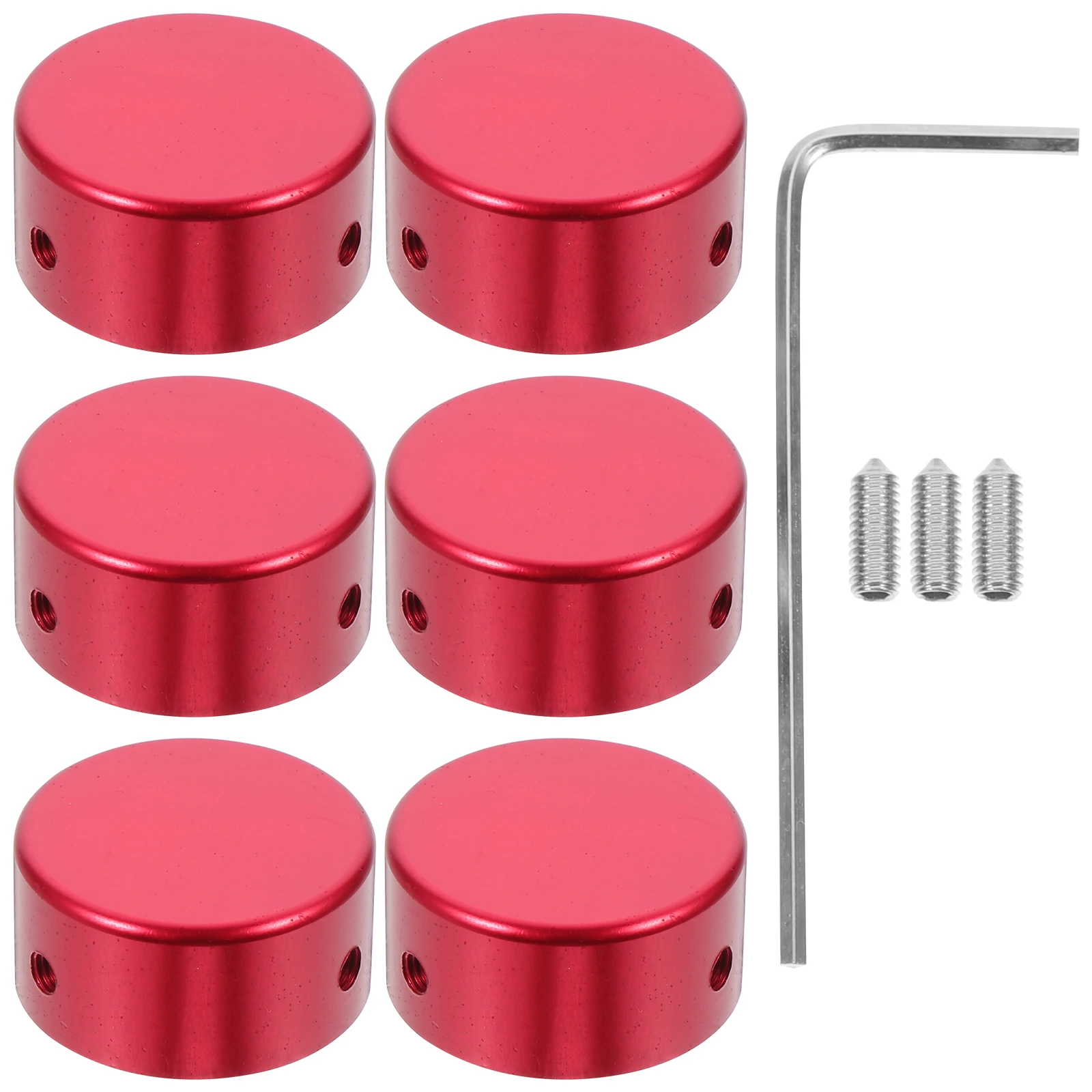 

1 set Guitar Pedal Guitar Effect Accessories Footswitch Toppers Aluminum Metal Caps Red Durable Reusable Protective Accessories