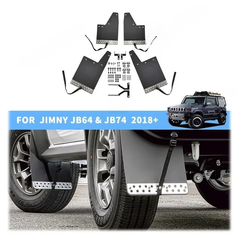 New Arrival Offraod Universal Black Mud Flaps  Car Fender Mudguard for Suzuki  JB64 JB74 2018