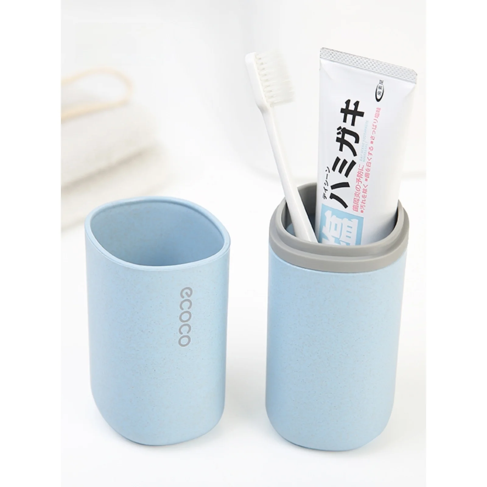 

Портативный дорожный набор: стакан для зубной щетки, держатель для зубной пасты и щетки, семейный аксессуар для ванной комнаты, пластик, однотонный цвет