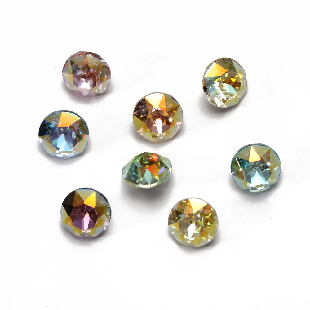1088 8.1mm Glue on Nails DIY Art Crafts Round Rhinestones Shiny Nail Charms For Women Mocha Color Nails Charms Glass Strass