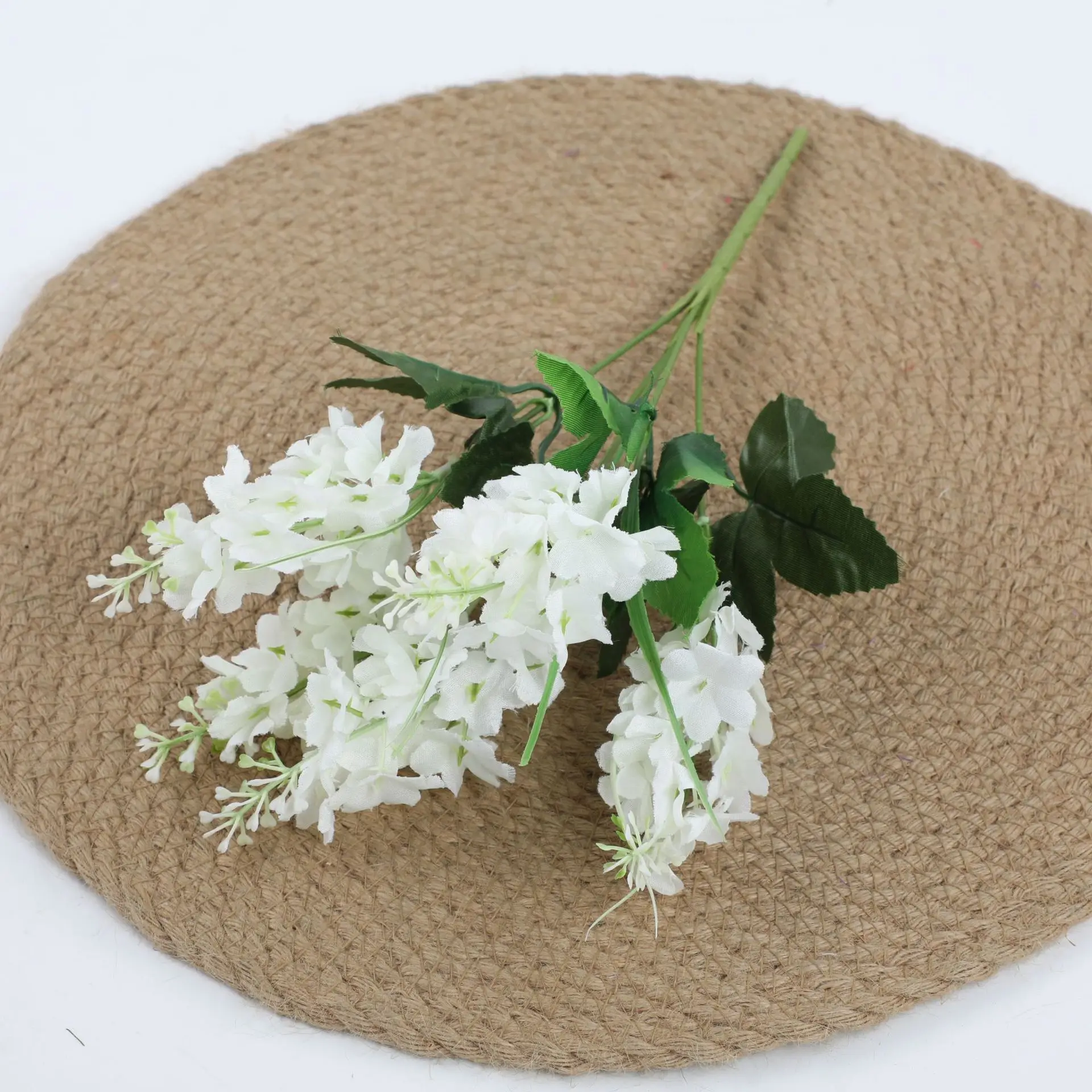 Künstlicher Blumenstrauß, 5 Köpfe, Hyazinthe, 33 cm, Lila, Weiß, Rosa, Gelb, Kunststoff, für Büro, Party, Hochzeiten, Heimdekoration – Detail 7