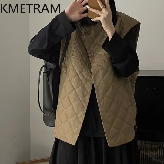 KMETRAM Winter Duck Down Jacket All Match New in Outerwears High Quality O-Neck Vest Clothes Women 2024 Пуховик Женский