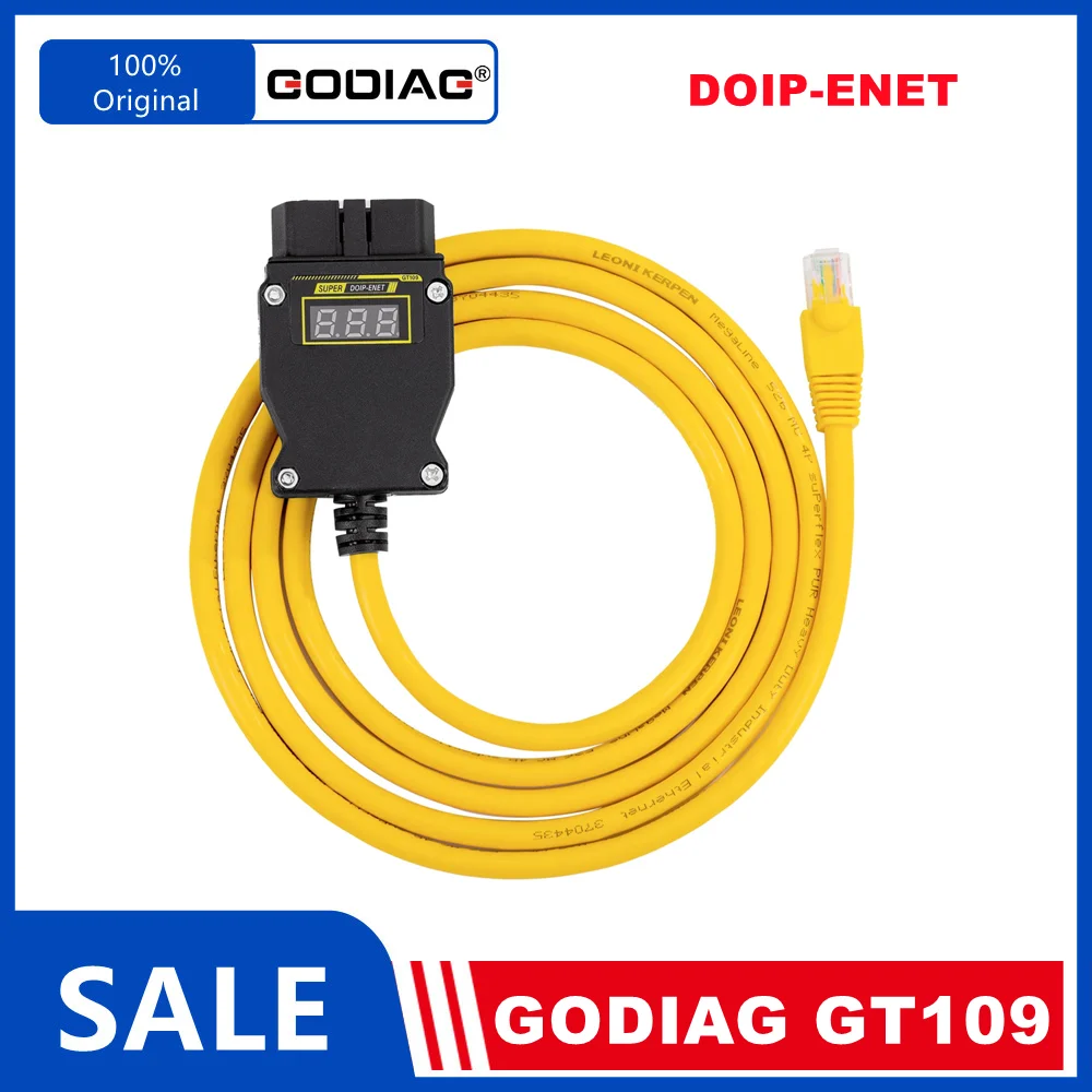 GODIAG GT109 DOIP ENET for BMW /Benz /VW /Audi Diagnostic Programming Coding Adapter with Voltage Display