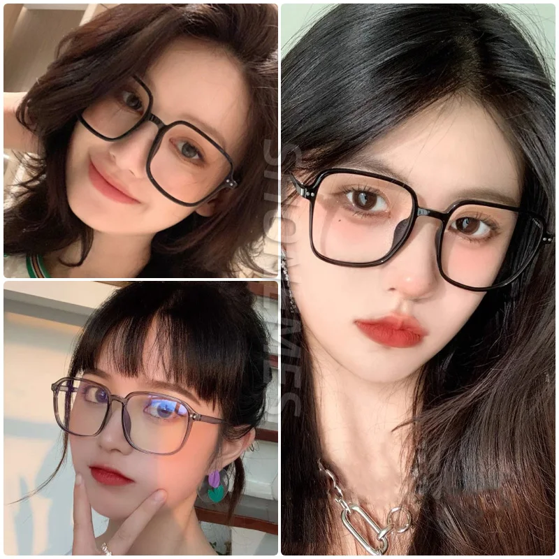 SHONEMES Oversized Myopia Glasses Square Shortsighted Eyewear Big Frame Men Women Myopic Eyeglasses Diopters -0.5 1 2 3 4 5 6