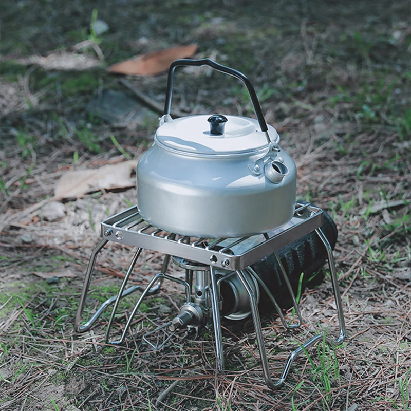 Outdoor Stainless Steel Stove Holder Camping Portable Folding Mini Barbecue Rack Kettle Teapot Holder Baking Tray Holder