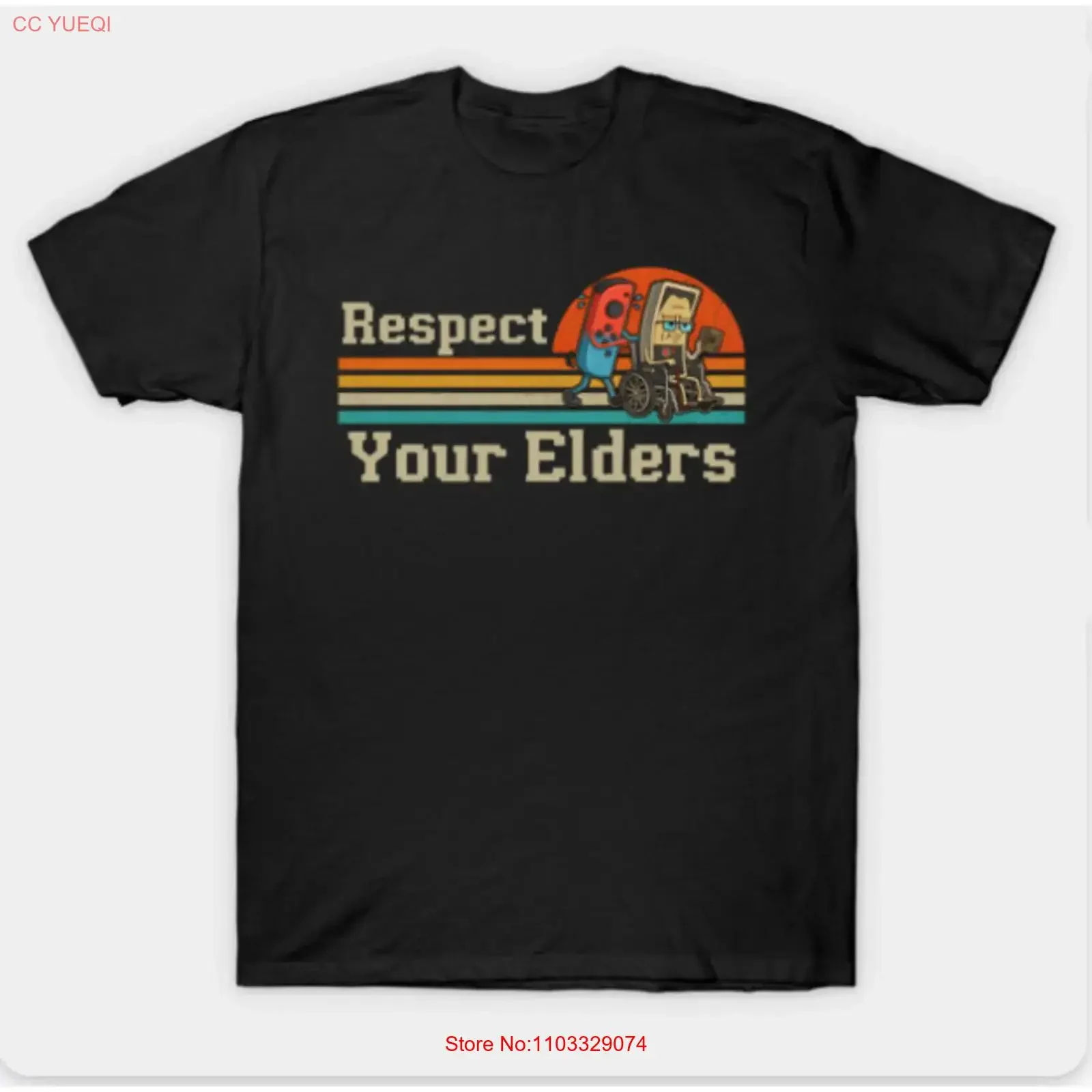 T-shirt vintage « Respectez vos aînés » drôle pour grand-père, style délavé, unisexe, légèrement ample, pour le quotidien, décontracté, doux et élégant
