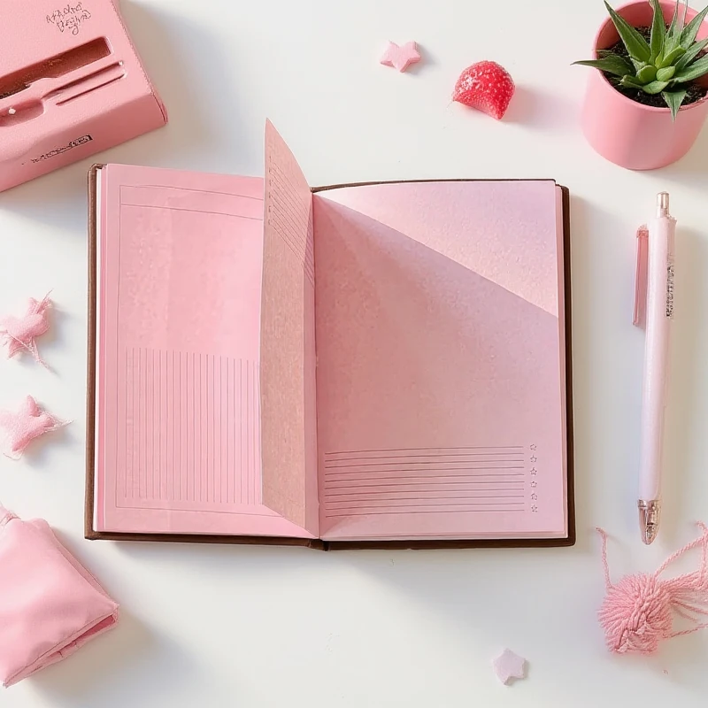 A6 Kawaii Notebook Strawberry Chocolate Pattern Pink Daily Planner Portable Travel Diary Notepad Cute Stationery Gift