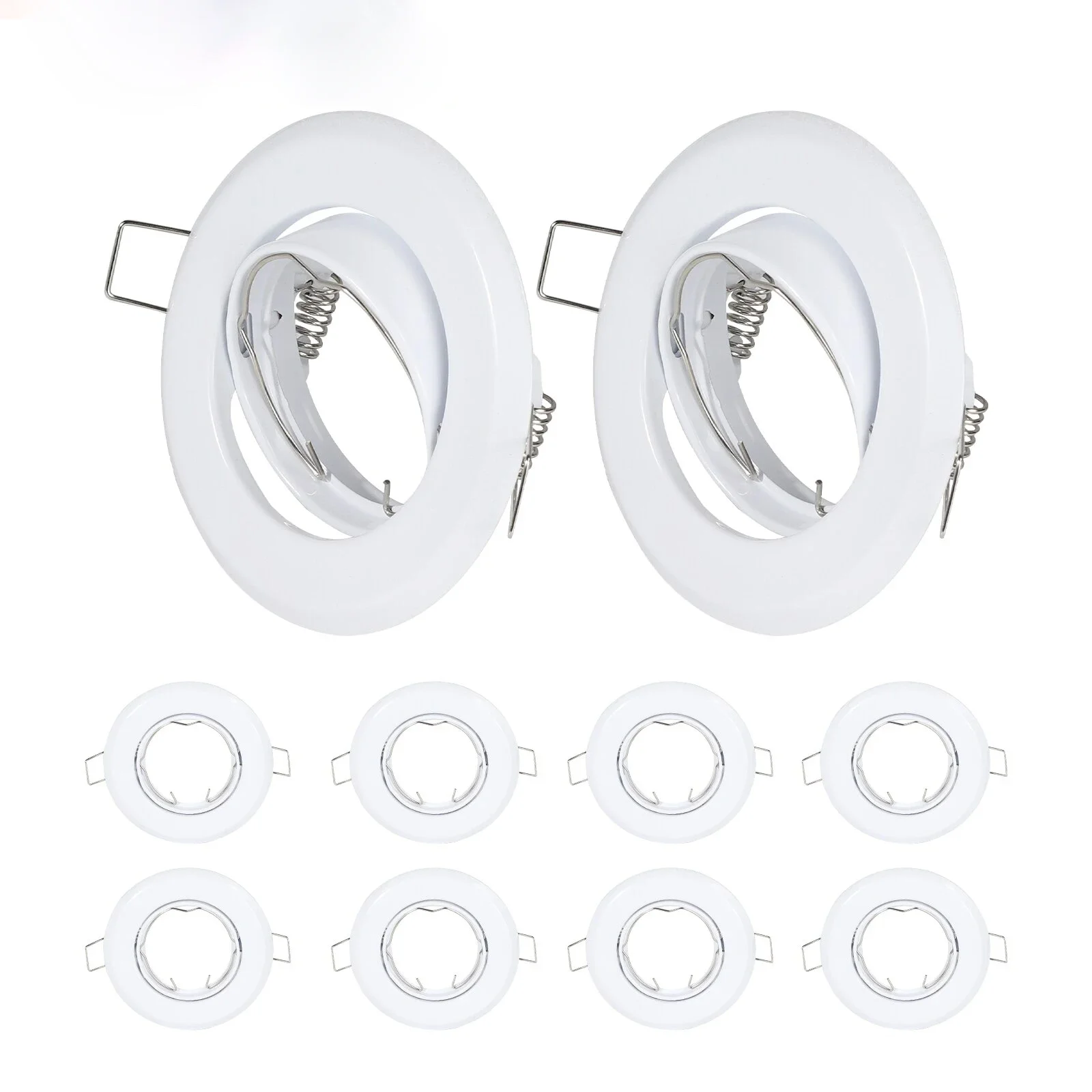 Plafondframe Enkele Ring Pak Gu10/Mr16 Inbouw Led 10 Stuks Downlight Verstelbare Dons Lamphouder Verzonken Plafond Spot