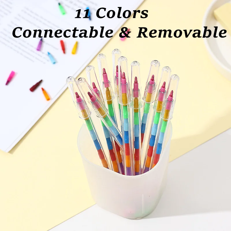 12-36Pcs Set Stackable Colorful Painting Graffiti Crayons Kids Party Supplies Birthday Gifts Kindergarten School Teacher Prizes
