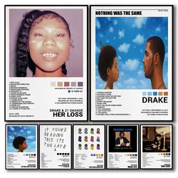 New Drake Music Album Her Loss Poster Rapper Hip Hop Aesthetic Canvas Painting Home Decoration For Wall Art Mural Boy Room Decor