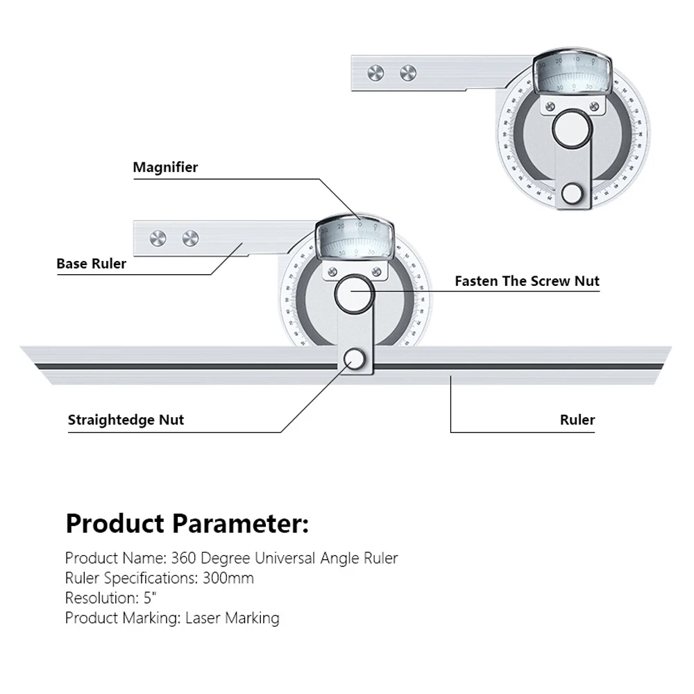 Universal Angle Ruler Protractor Multi Angle Measuring Ruler Carpentry Tools Angle Gauge Goniometro Square Ruler Angle Finder