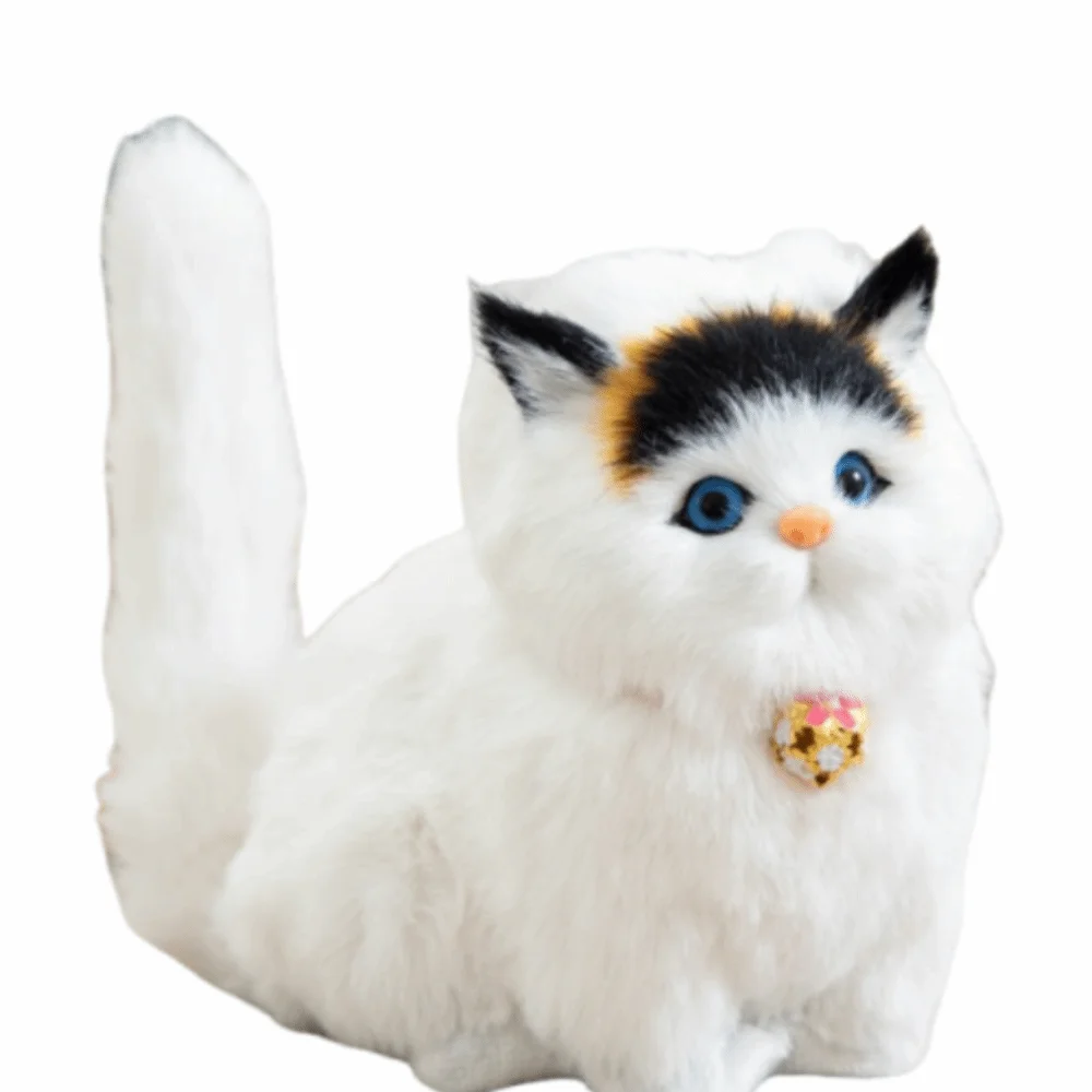 Kawaii Fluffy Simulation Cat Creative Cute Imitation Cat Interactive Comfortable Stuffed Animals Easter Gifts