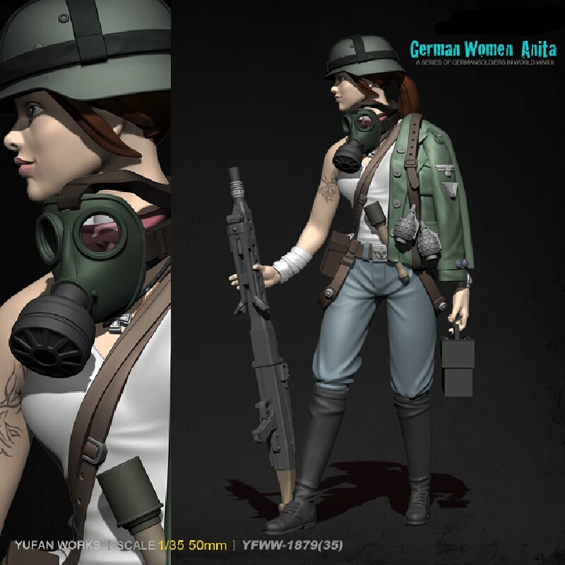 

1/35 Female Machine Gun Operator Resin Model Figure Gk Micro Miniature 3d Printed White Model Toy Unassembled And Unpainted Kit