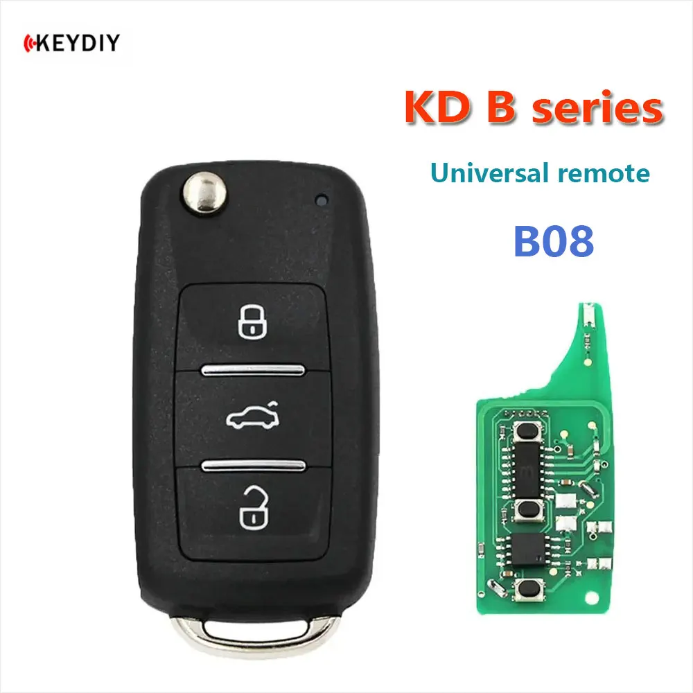 

Универсальный дистанционный ключ KEYDIY KD B08, 3 кнопки для Volkswagen VW Style B Series, автомобильный дистанционный ключ для KD900/MINI/KD-X2 программатор