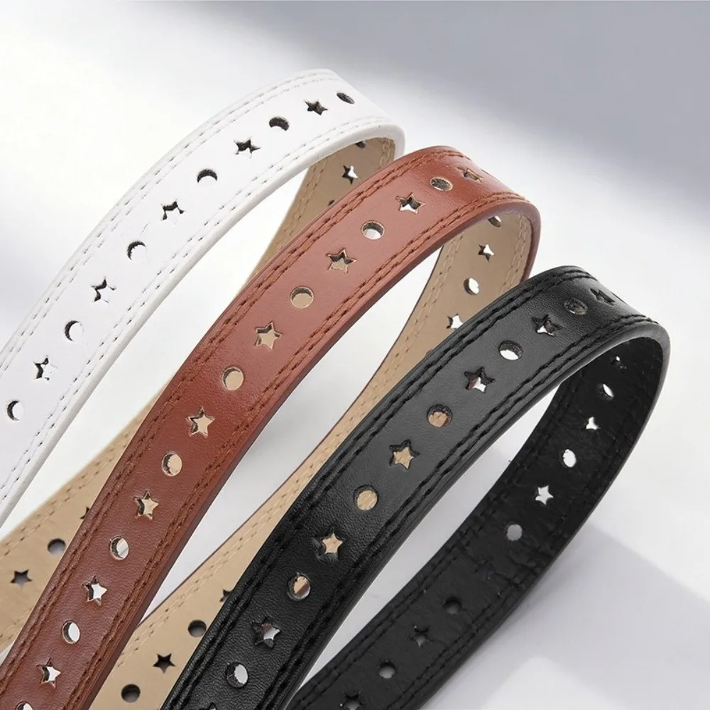 Stylish Colorful Children's Dress Belt Round Buckle Versatile Women's Everyday Belt Perforated Design Minimalist Waist Belt Gift