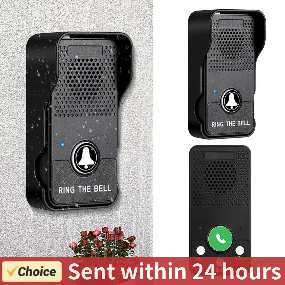 Timbre inalámbrico con batería recargable, intercomunicador dúplex completo manos libres, resistente al agua, con una prensa para hablar para casa y oficina