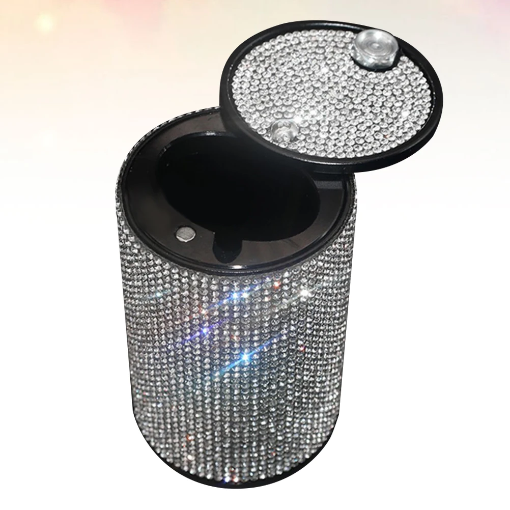 

Aluminium Alloy Ashtray Diamond Design Household Car Decor Multi-Function Odorless Silver Color