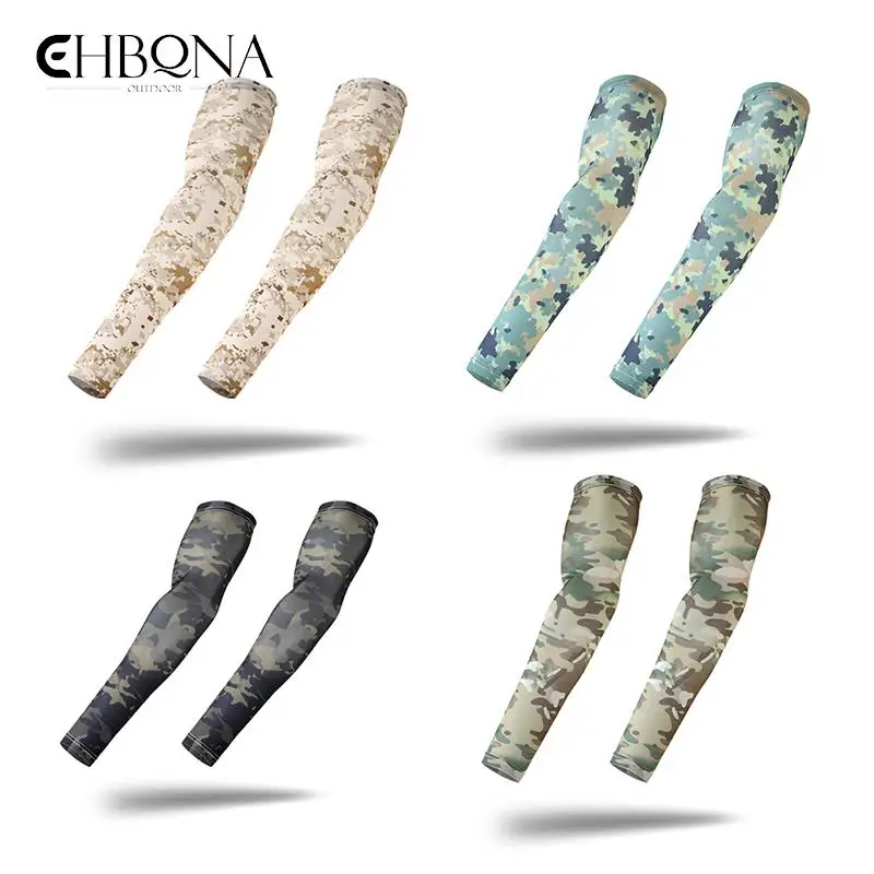 1 Pair Running Fishing UV Sun Protection Cuff Cover Tactical Camouflage Sports Arm Sleeve Basketball Cycling Arm Warmer