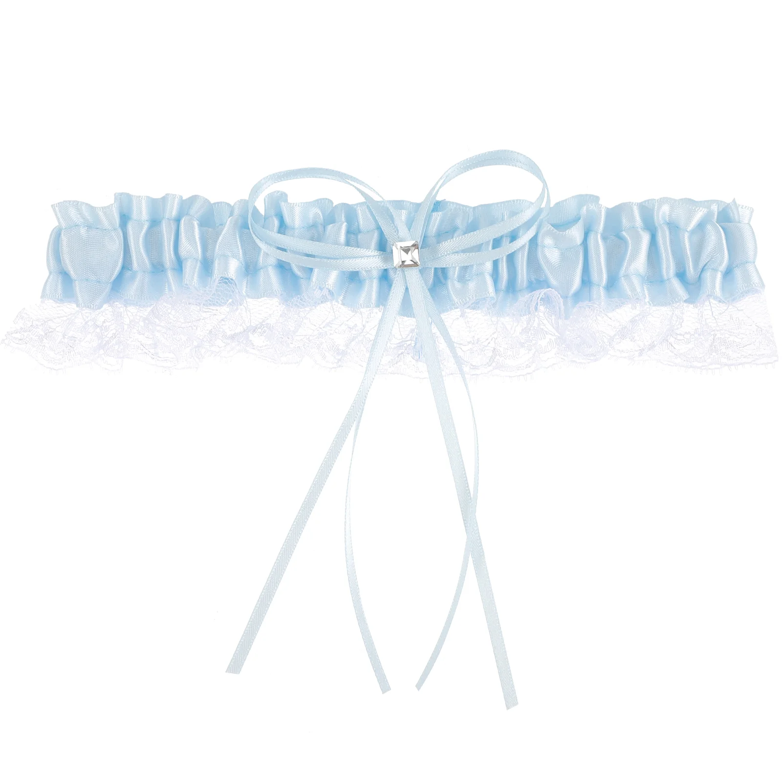 Bridal Lace Bride for Wedding Day Prom Leg Decor Reception Accessory Blue Garters Ribbon Practical