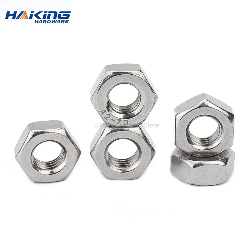 Hexagon Hex Nuts Metric DIN934 M2 M2.5 M3 M4 M5 M6 M8 M10 M12 M14 M16 M18 M20 M22 M24 Carbon Steel Stainless Steel Hex Nuts