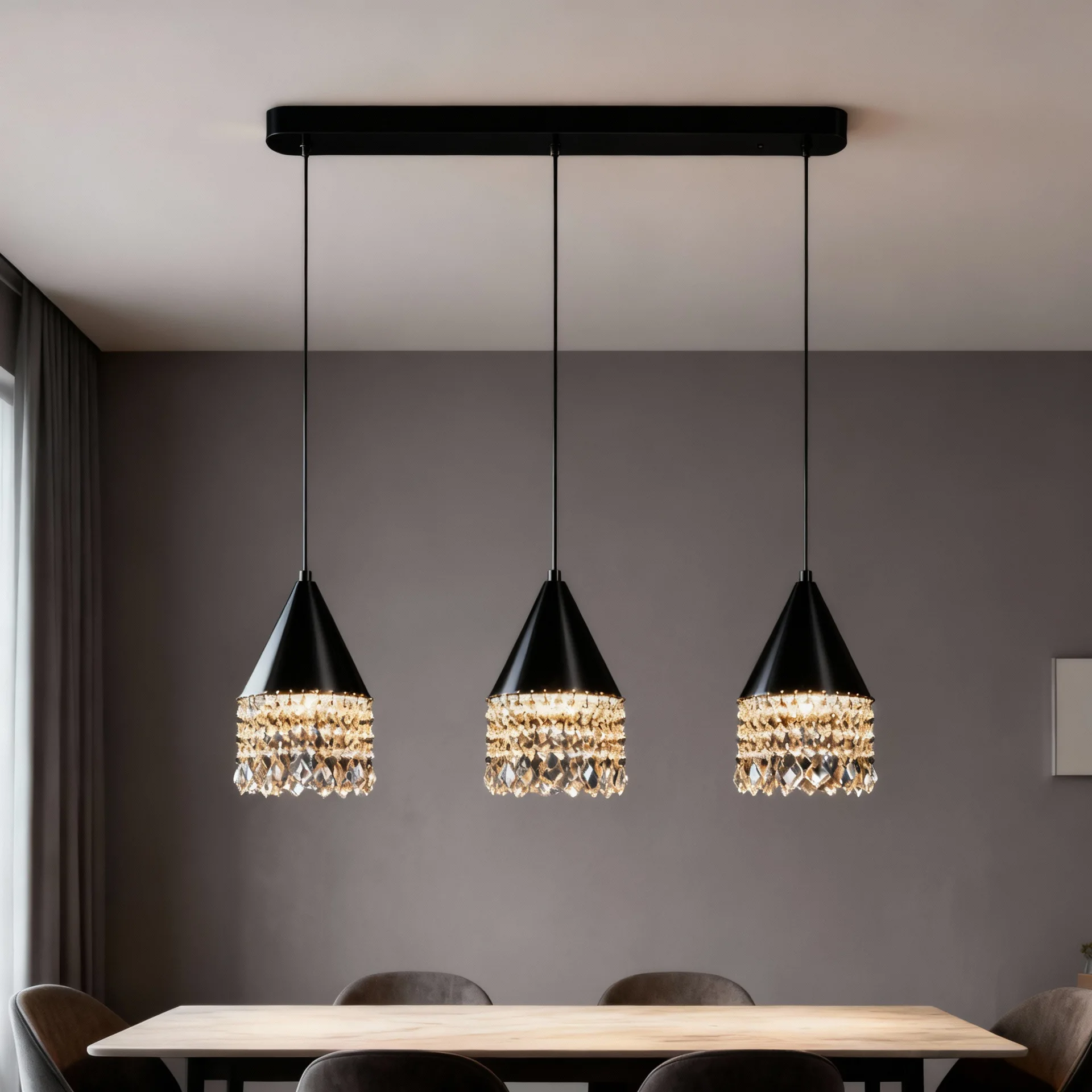 

Скандинавская маленькая люстра для спальни, прикроватная лампа, современный американский светильник в стиле лайт-люкс для коридора, барной стойки, оконного проема, хрустальная лампа K9