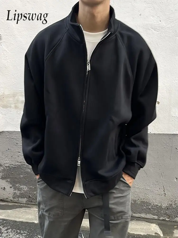 

Stylish Solid Color Mens Jackets Y2K Style Slim Fit Long Sleeve Zipper Jacket Coat Autumn Daily Casual Men's Cardigan Sweatshirt
