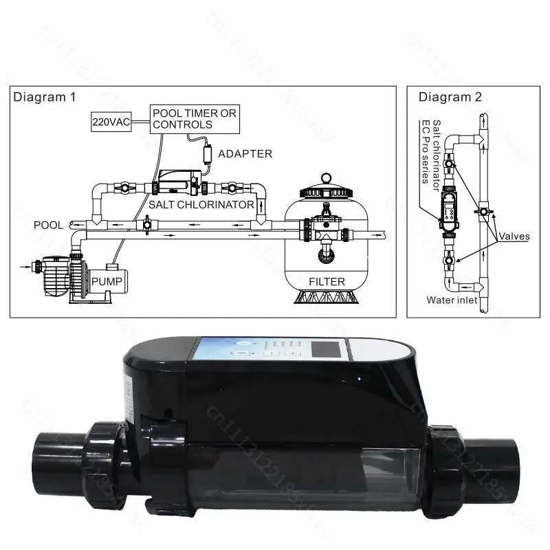 For 100‑240V Automatic Adaptive Swimming Pool Chlorination System, Salt Water Pool Chlorine Generator Replacement Equipment